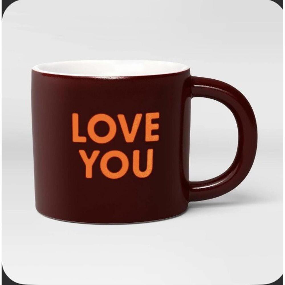 16oz Stoneware Love You Mug Pink - Room Essentials™: dishwasher safe M75